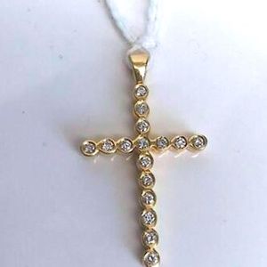 14kt 0.40ct Round Diamonds Cross Pendant